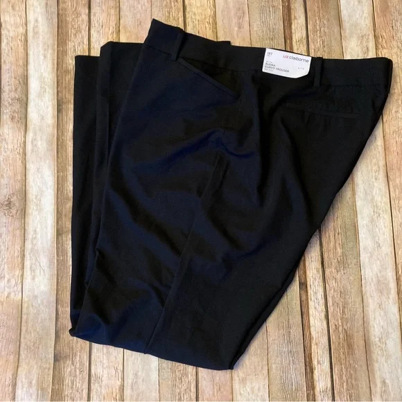 NWT Liz Claiborne Black Audra Curvy Trousers 18T Mid-Rise Straight Leg - Picture 5 of 9